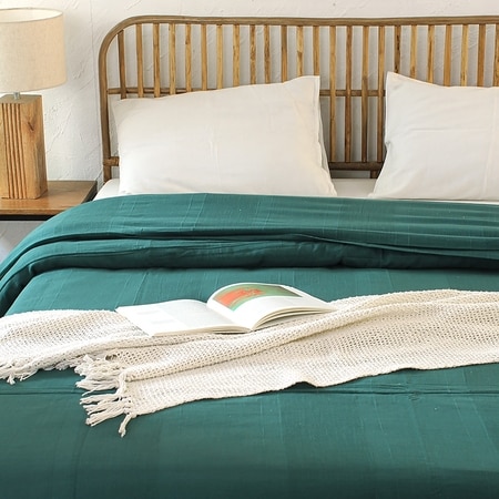 Herringbone 1 Single Duvet Cover with Green colour