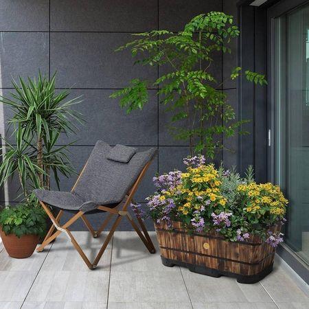 VegTrug Wooden Trough Planter 90cm Burnt Oak