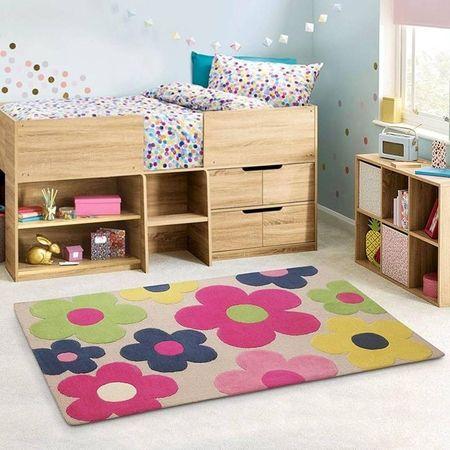 Beige Floral Rug
