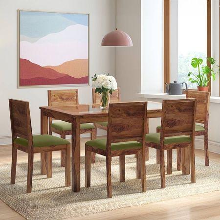 Floyd 6 Seater Dining Table Glass Top With Set Of 6 Oribi Dining Chairs