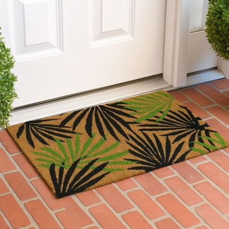 Luxe Home 100% Natural Coir Doormat Leaf Print Design (71x45 cm)