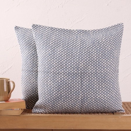 Vindhya Set Of 2 Cushion Covers With Dark Blue Colour