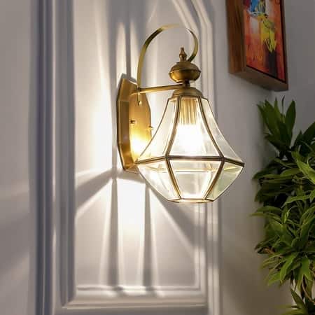 Giovanny Classic Brass and Glass Wall Light