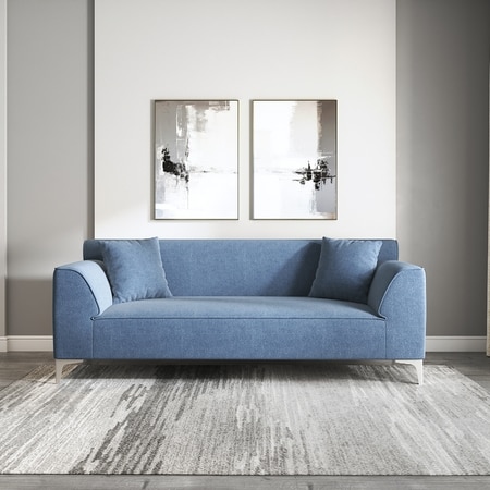 Wynn 3 Seater Fabric Sofa in Baltic Blue Colour