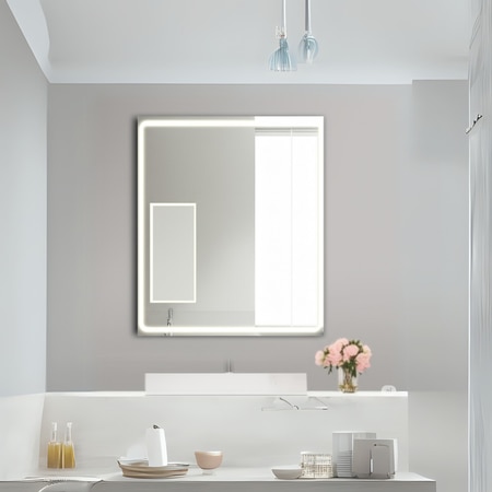 Square LED Mirror  Illuminated  Mirror with Light Border