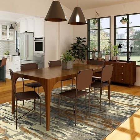 Aubree Orange Abstract Hand-Tufted Viscose 5X3 Feet Carpet