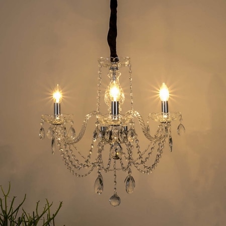 Marie 3 Arms Metal And Crystal Chandelier