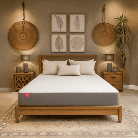 KURLON Ortho, Medium-Firm Support 8 inch Double Memory Foam Mattress (L x W: 75 inch x 48.01 inch)