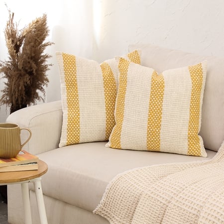 Shivalik Set Of 2 Cushion Covers With Yellow Colour
