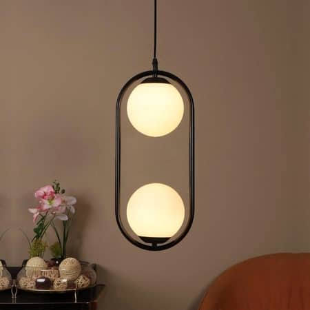 Eliante Serence Black Iron Hanging Light With E27 Holder In Black Colour
