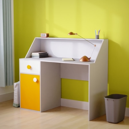 Elementary Study Table In Silver Grey Colour