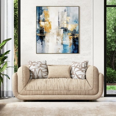 Ezra 2 Seater Fabric Sofa in Desert Sand Colour