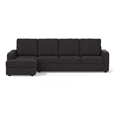 Apollo Sofa (Colour : Graphite Grey, Cushion : Soft, Back Type : High Back, Seating Capacity : Left Aligned 3 Seater + Left Aligned Chaise + Ottoman)