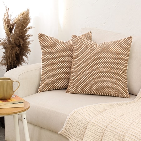 Vindhya Set Of 2 Cushion Covers With Brown Colour