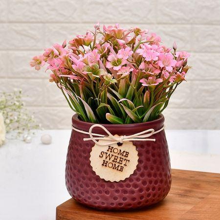 Pink Artificial Plant With Pot