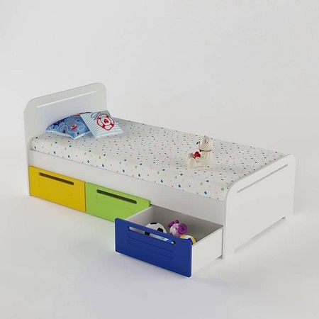 Simply Perfect Engineered Wood Drawer Storage Bed in Multi Coloured Colour