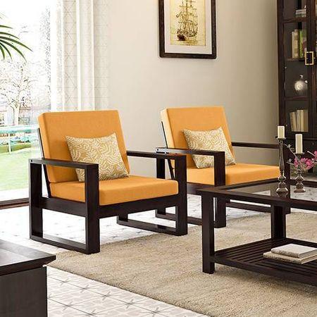 Eileen Wooden Sofa (Harvest Yellow)