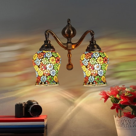 Devansh Metal Electric Wall Light in Multi Colour with Multi Shade Count of 2 Lights