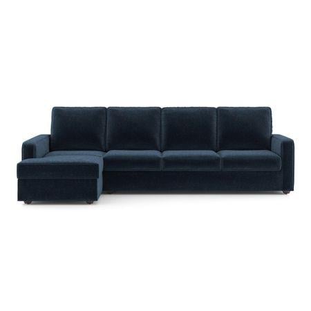 Apollo Sofa (Colour : Cobalt, Cushion : Soft, Back Type : High Back, Seating Capacity : Left Aligned 3 Seater + Left Aligned Chaise)