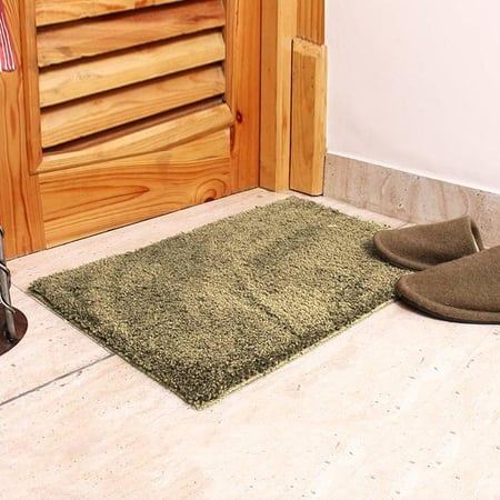 Angelina Gold Solid Natural Fiber 24x16 inches Anti-Skid Bath Mat