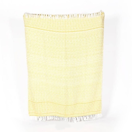 Yellow Chevron Cotton Throw