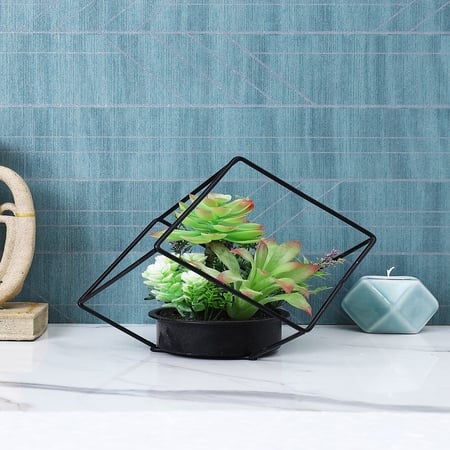 Artificial Succulent Indoor Plant With A Metal Stand