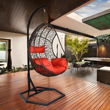 Zurich Wicker Swing In Black And Brown Color