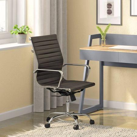 Charles Leatherette Study Chair in Black Colour