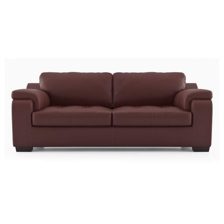 Trissino 3 Seater Premium Italian Leather Sofa In Bordeaux