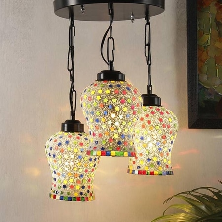 Denver Multicolour Glass Cluster Hanging Light