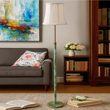 Devansh Wood & Metal Floor Lamp
