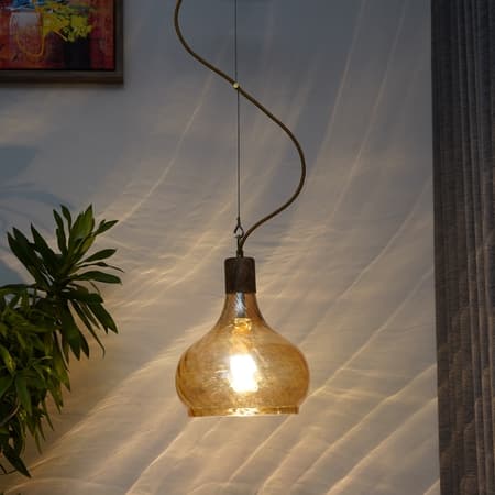 Optica Amber Glass Hanging Light
