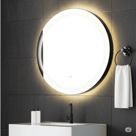 Round LED  Mirror with Lights Dimmable Vanity Mirror