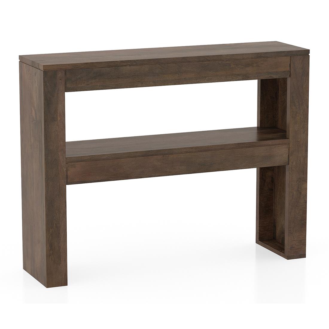 Epsilon Solid Wood Console Table In Danish Walnut Finish