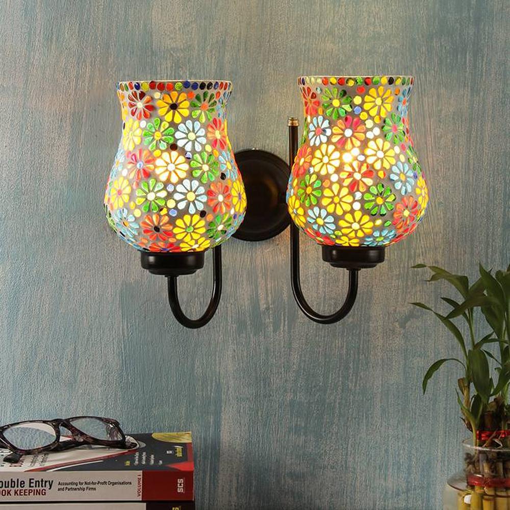 Milan Multicolour Glass Wall Light