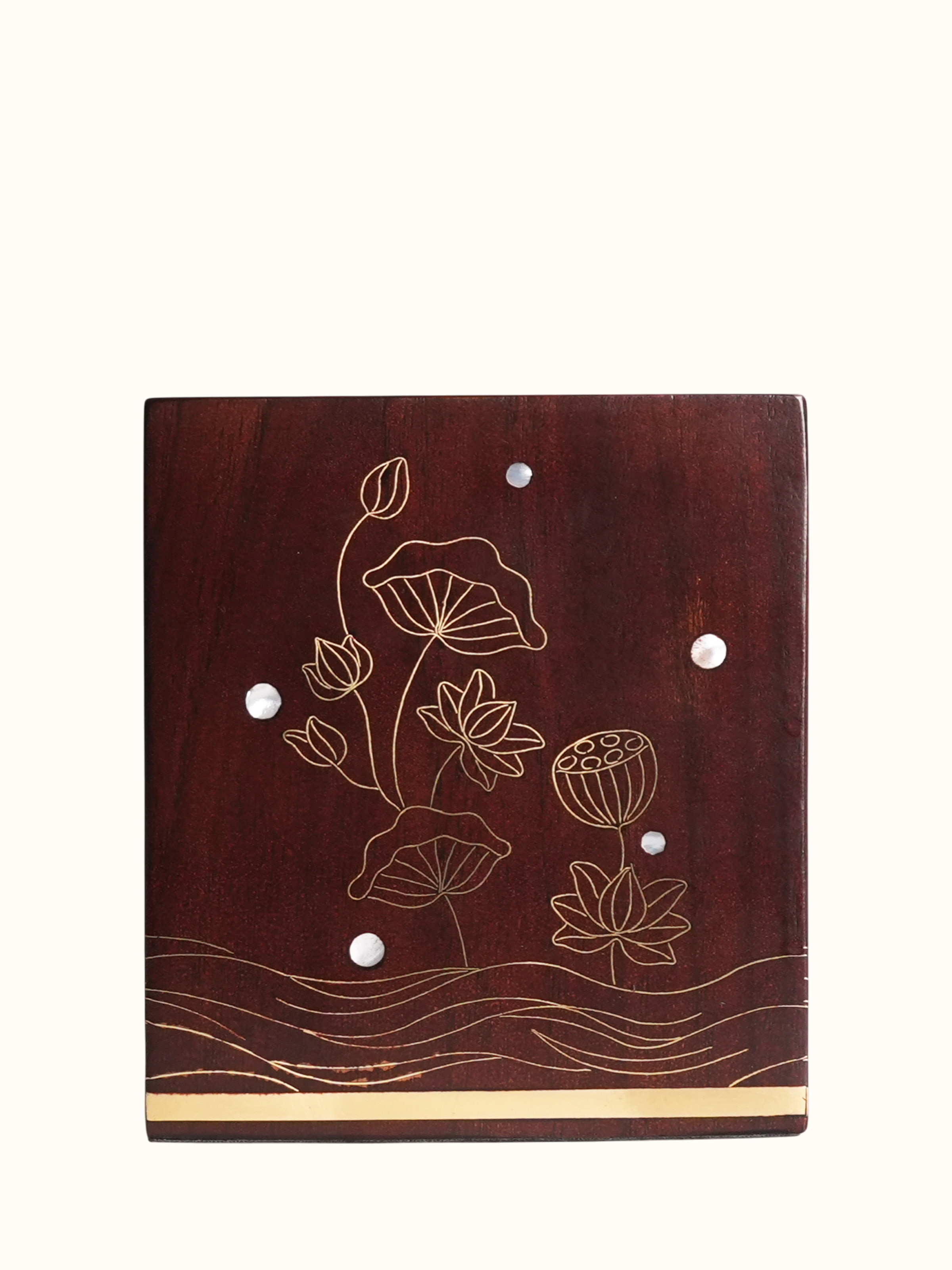 Kamal Tarkashi Teak Wood Tooth Brush Holder