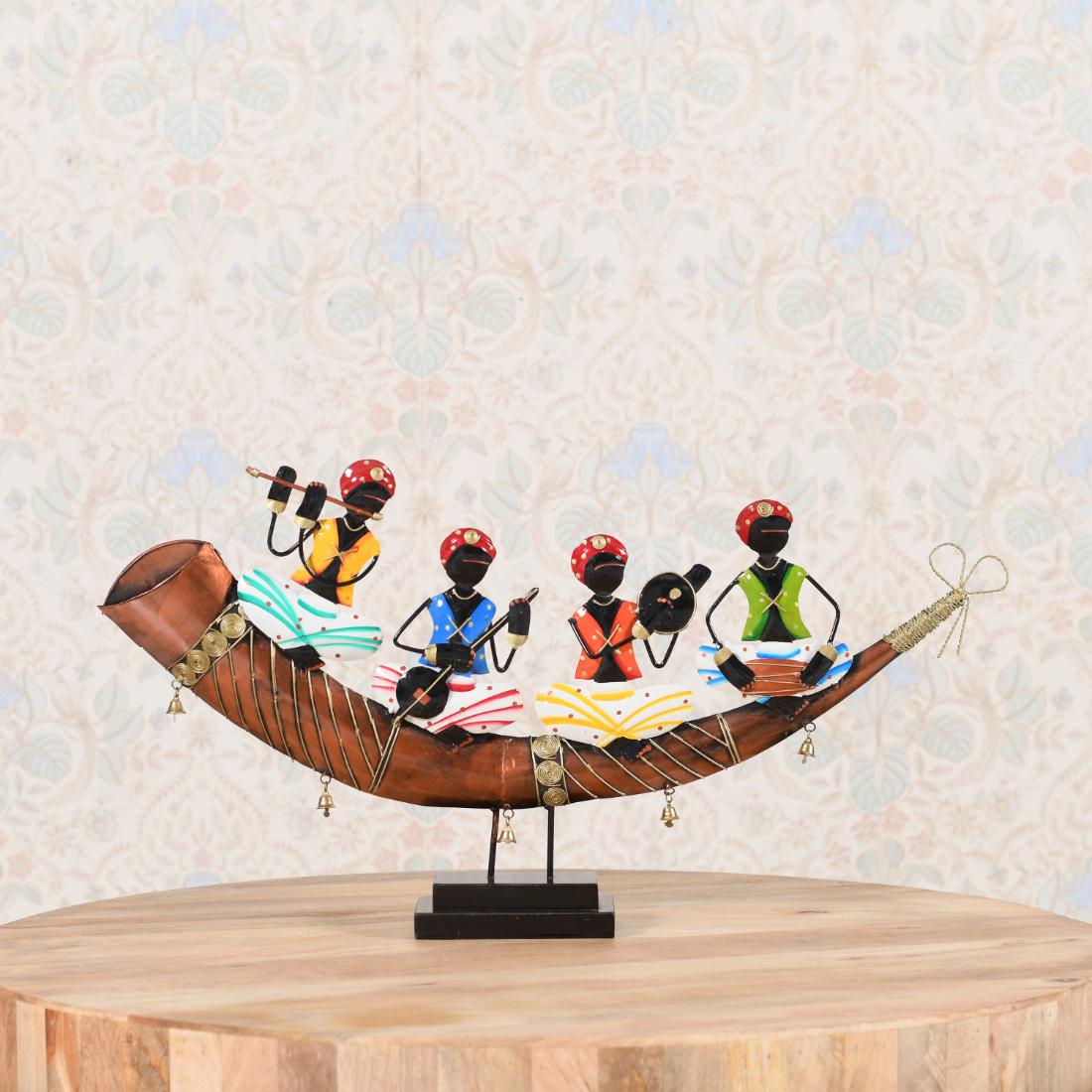 Desert Art Metal Handpainted Musician Bhopu Momento Showpiece-picture-11