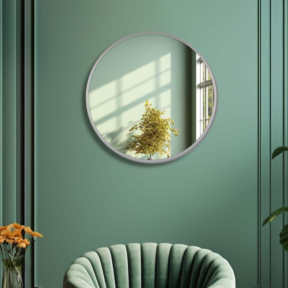 Aluminium Circle Decorative wall mirror by elegant arts and frames (Mirror size 800 mm)