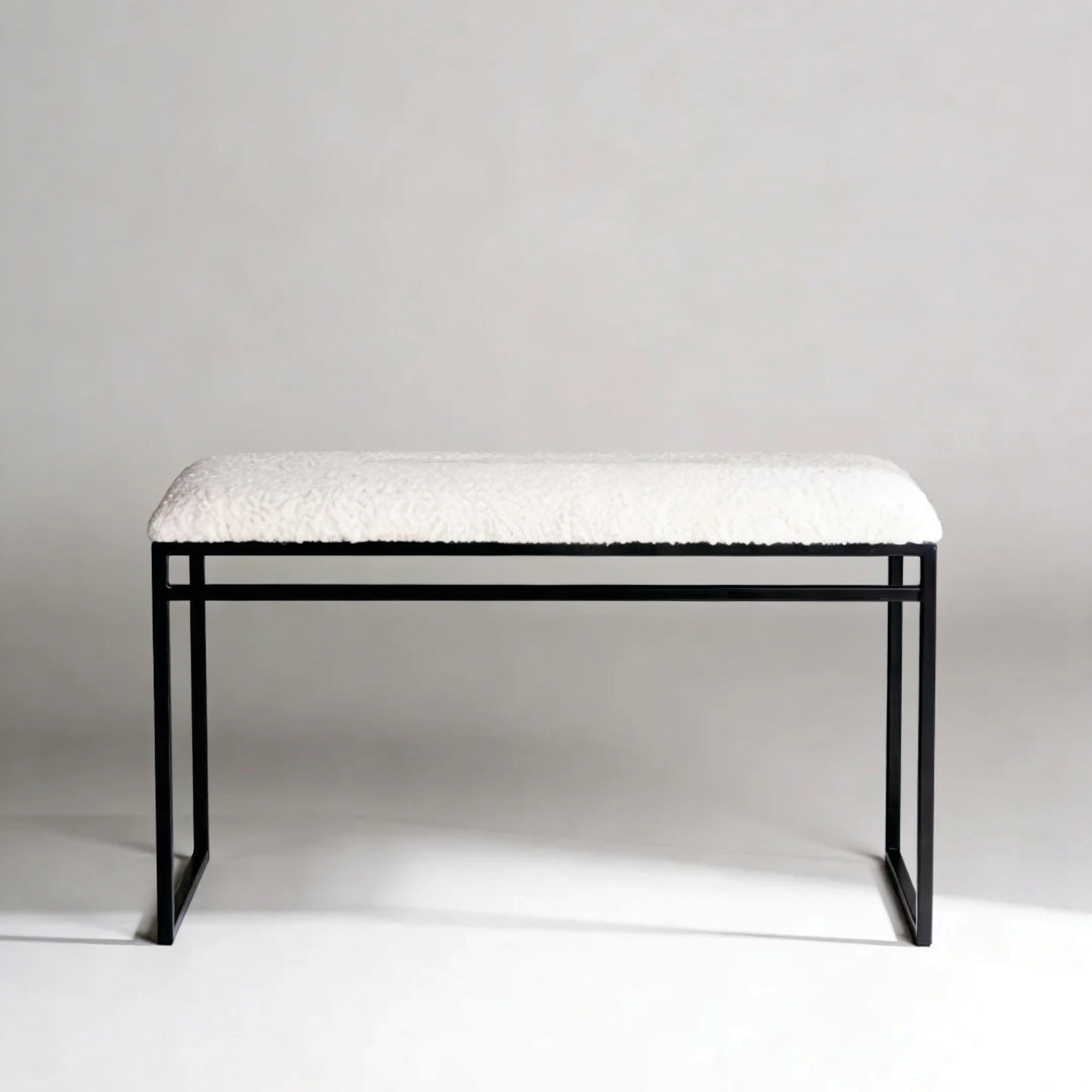 The Aarhus Metal Bench in White Finish