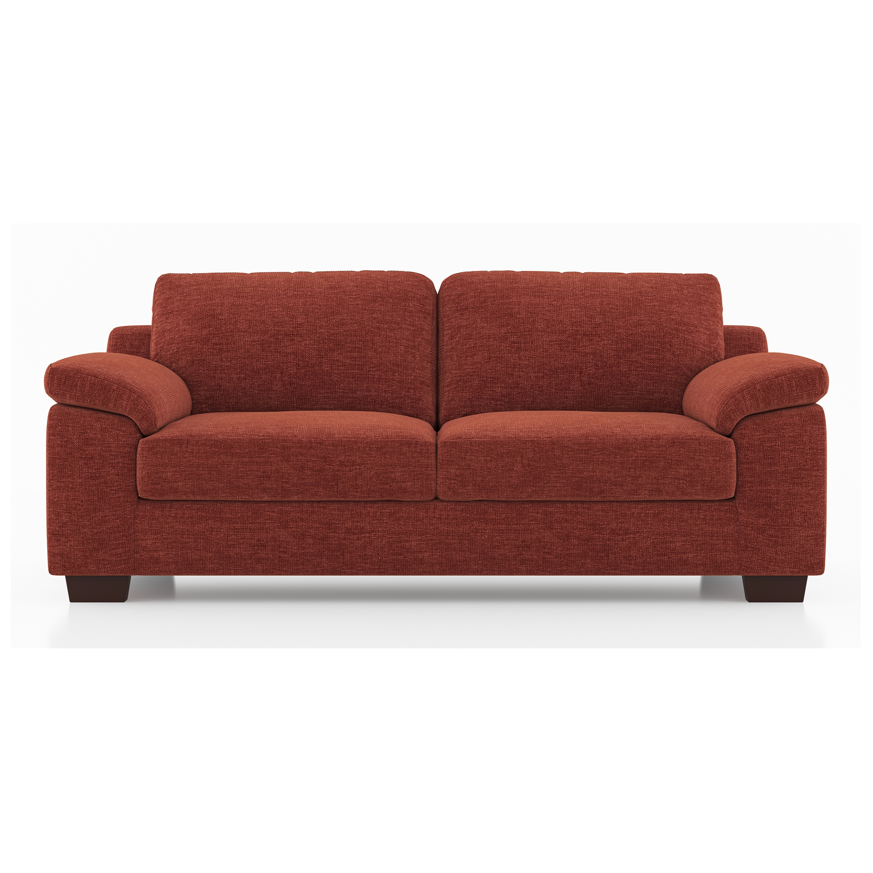Esquel Essential 3 Seater Fabric Sofa In Dark Coral