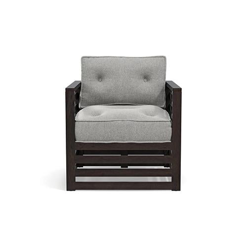 Raymond Wooden Sofa - American Walnut Finish (Vapour Grey) (Custom Set - Sofas : 0001; Standard Set - Sofas : none; Finish : american walnut; Sofa Material : fabric; Sofa Size : regular; Sofa Type : regular; Colour : vapour grey)
