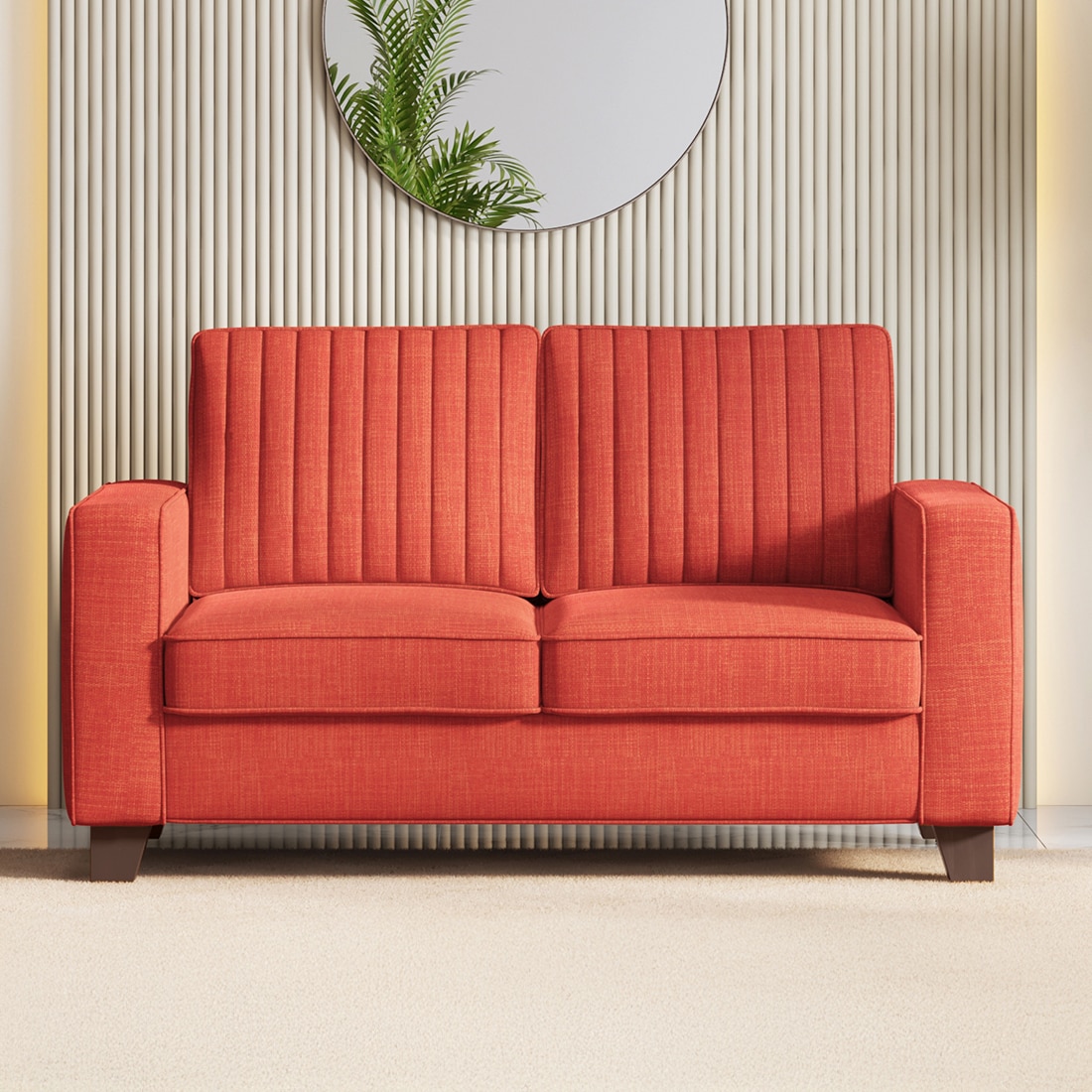 Apollo Neo 2 Seater Fabric Sofa in Lava Colour (Back Height : Regular, Cushion Type : Hard)-image-42