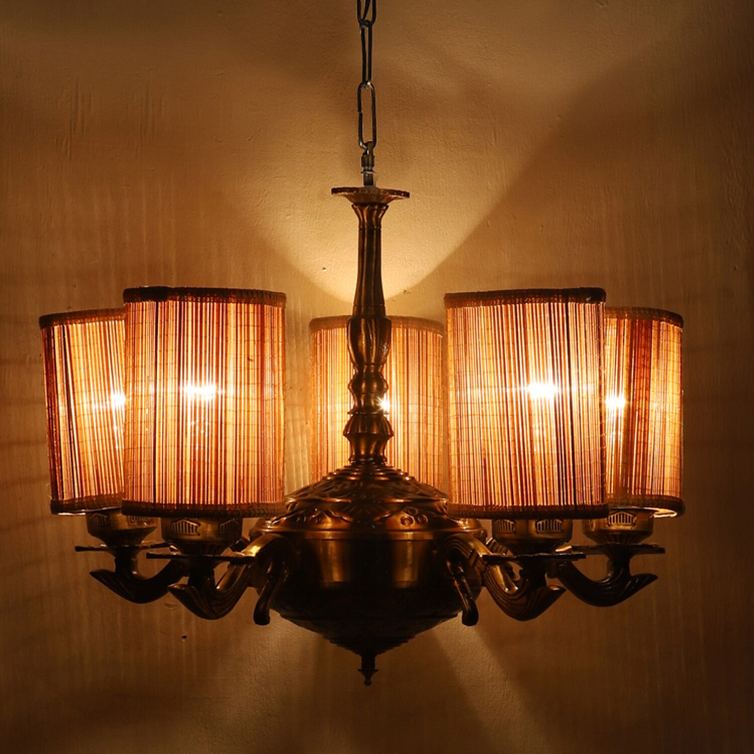 Devansh Dual Steel Metal  Wallmounted Lamp With Beige Jute  Shade