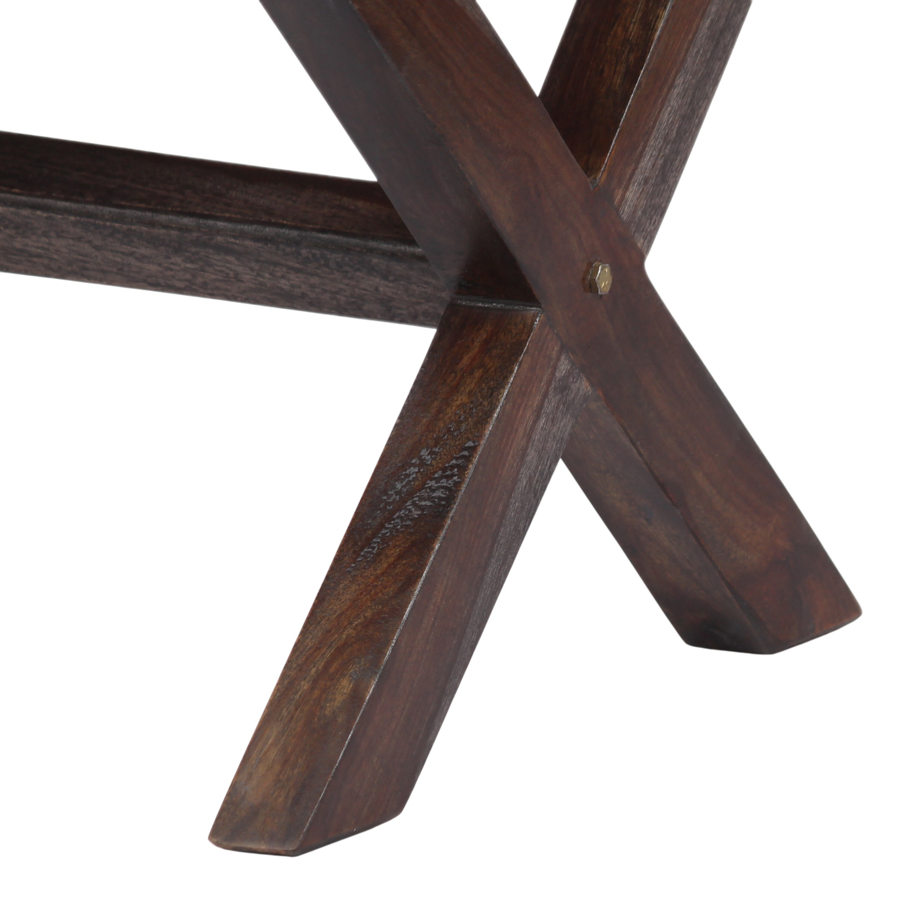 Rosslyn Solid Wood Pouf Stool in Coral Pink Velvet