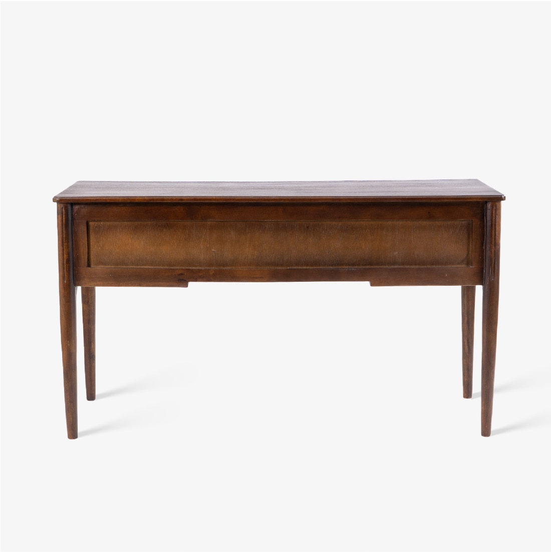 Reyna Ribbed Double Pedestal Solid Wood Desk in Brown Colour-image-9