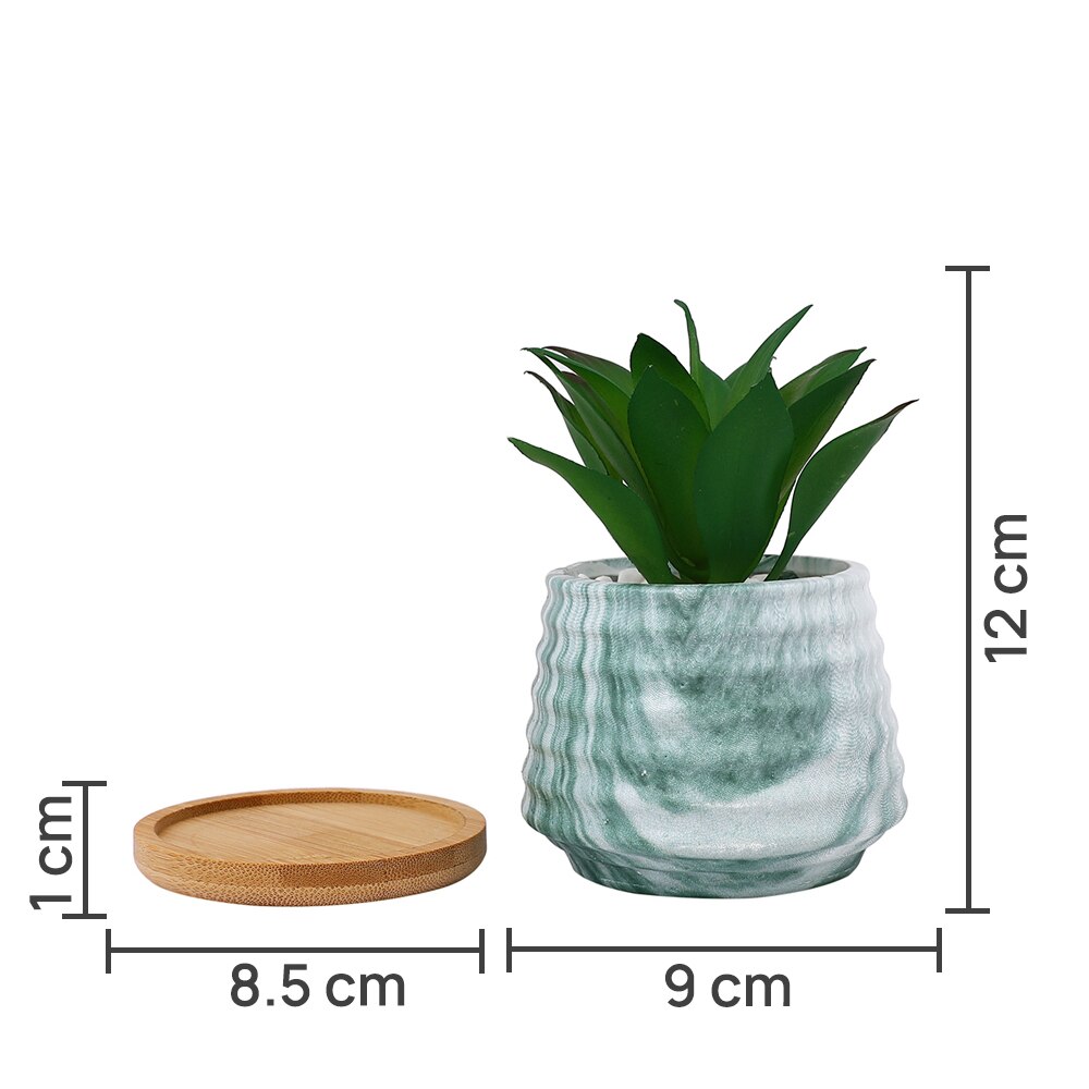 White 1 Pieces Succulent Artificial Plant With Pot