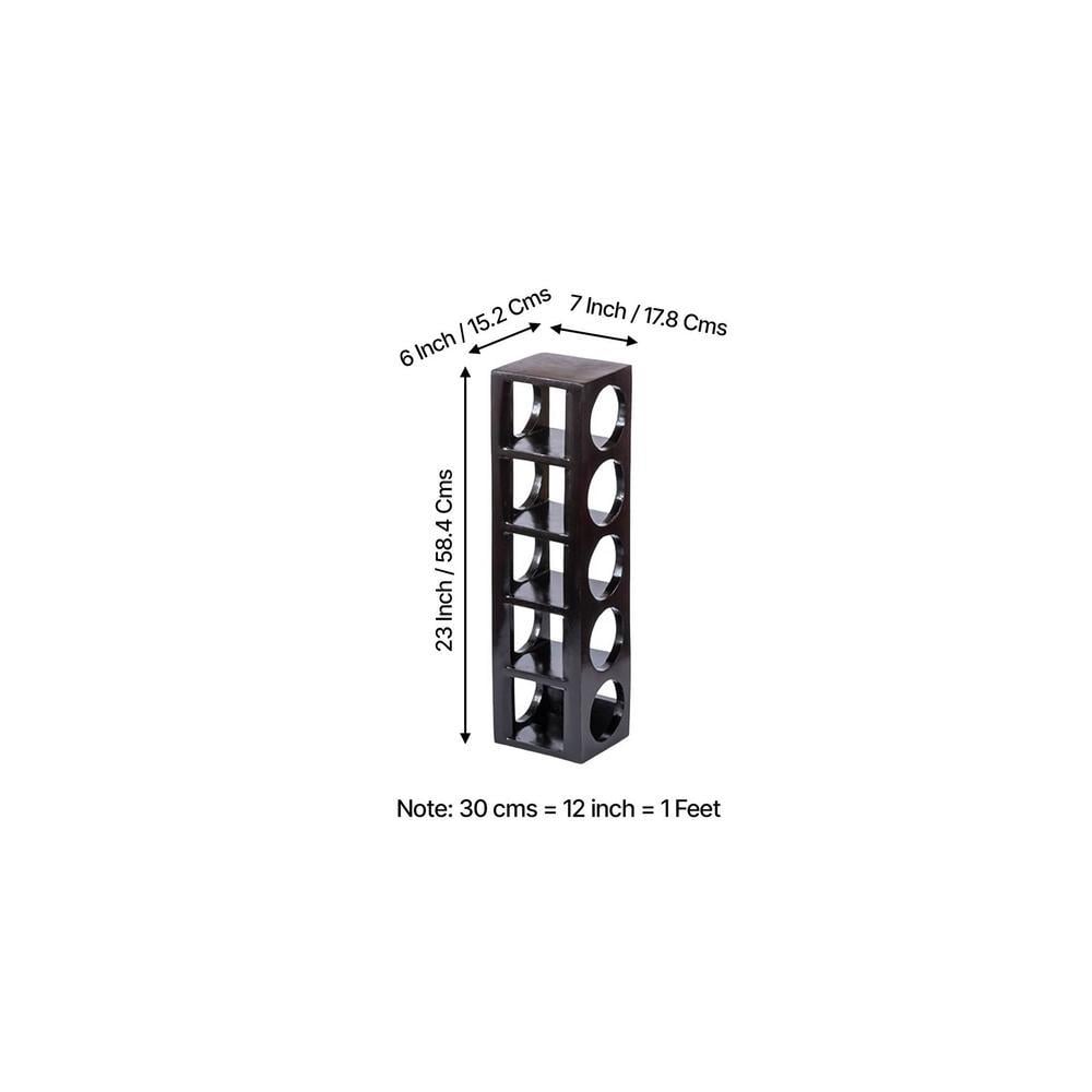 Wembley Sheesham Wood Wine Rack in Dark Walnut Finish