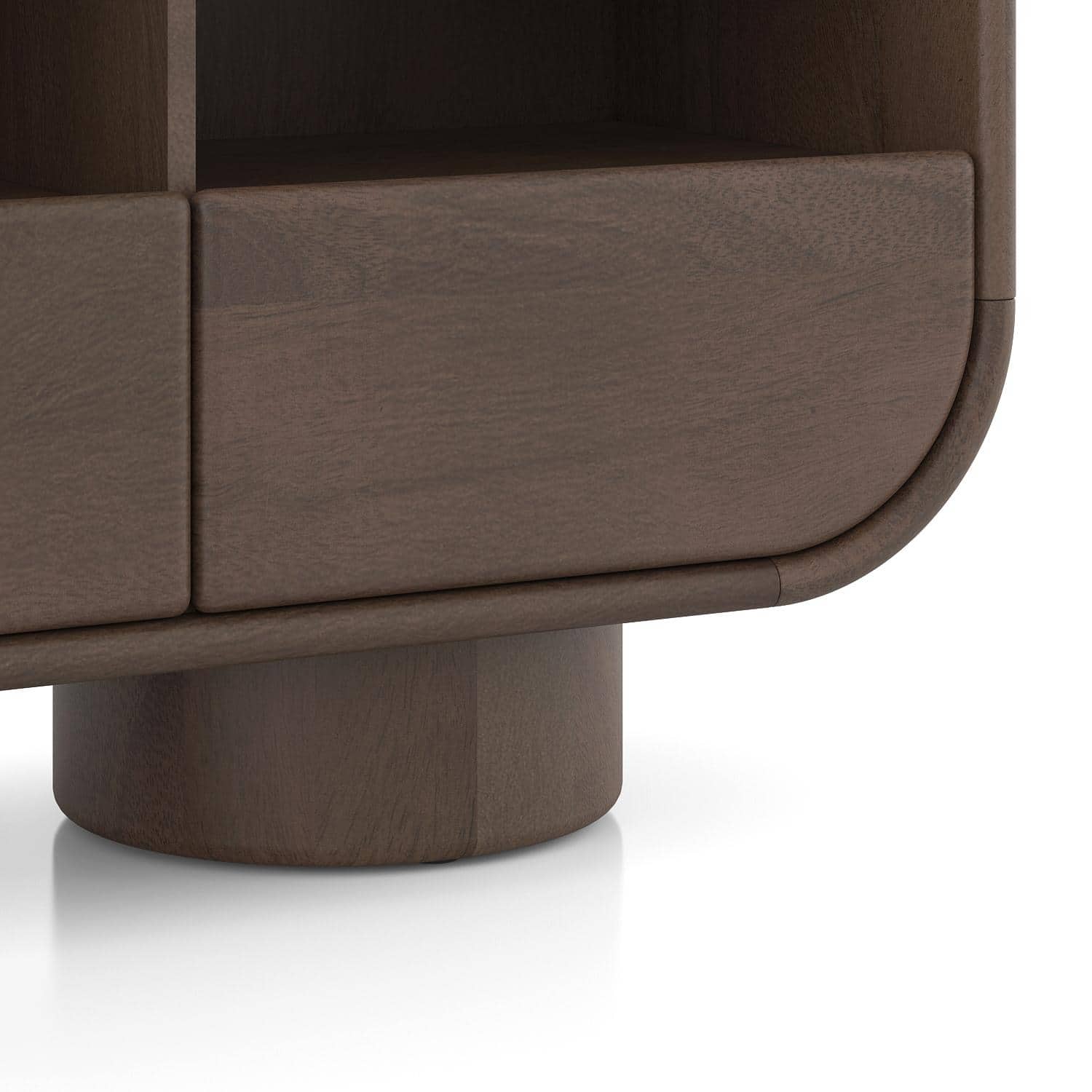 Nura Solid Wood TV Cabinet In Danish Walnut Finish