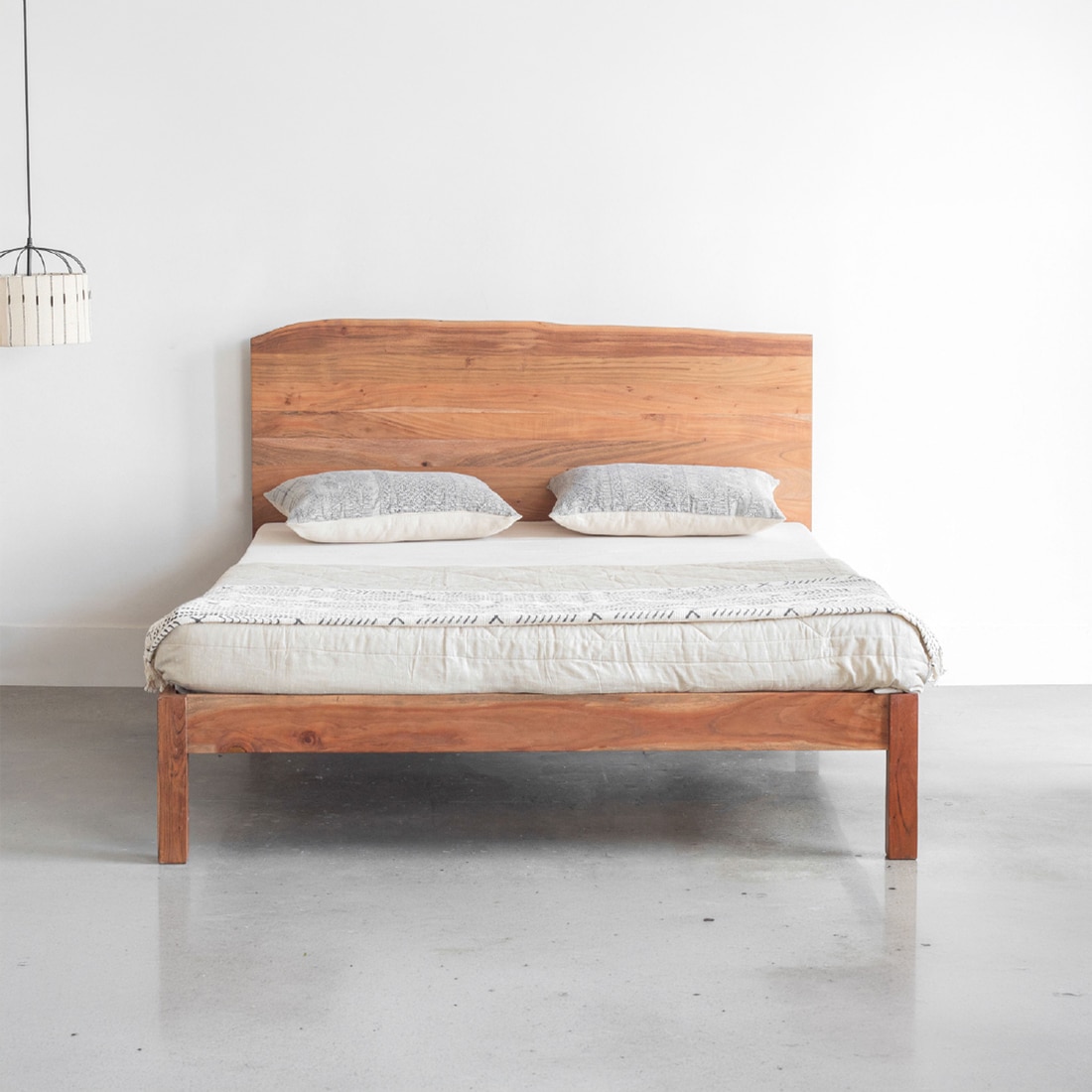 Yoho Solid Wood King Non Storage Bed in Brown Colour - Orange Tree
