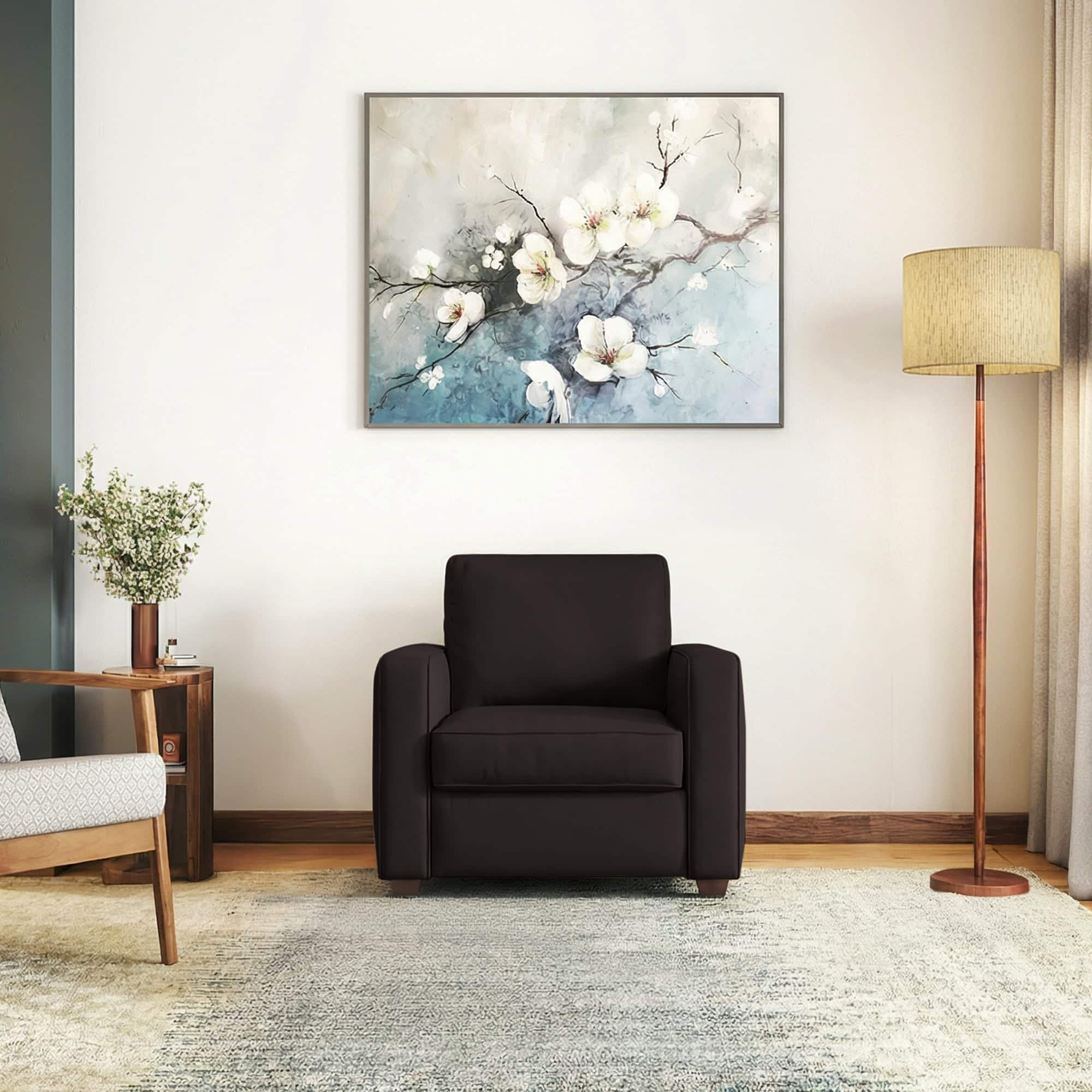 Apollo 1 Seater  Fabric Sofa In Deep Brown Velvet Colour